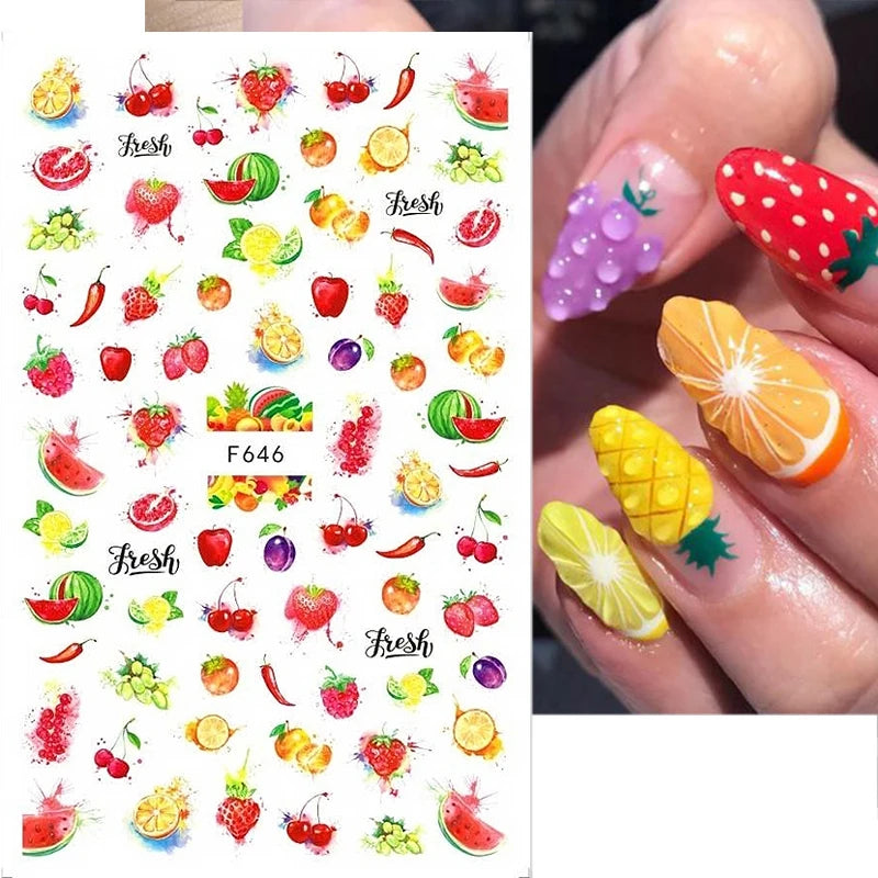 1PCS Black White Love Nail Stickers Letter Nail Design Flower Print Nail Supplies Nail Art Decals Suitable For Women's Manicure